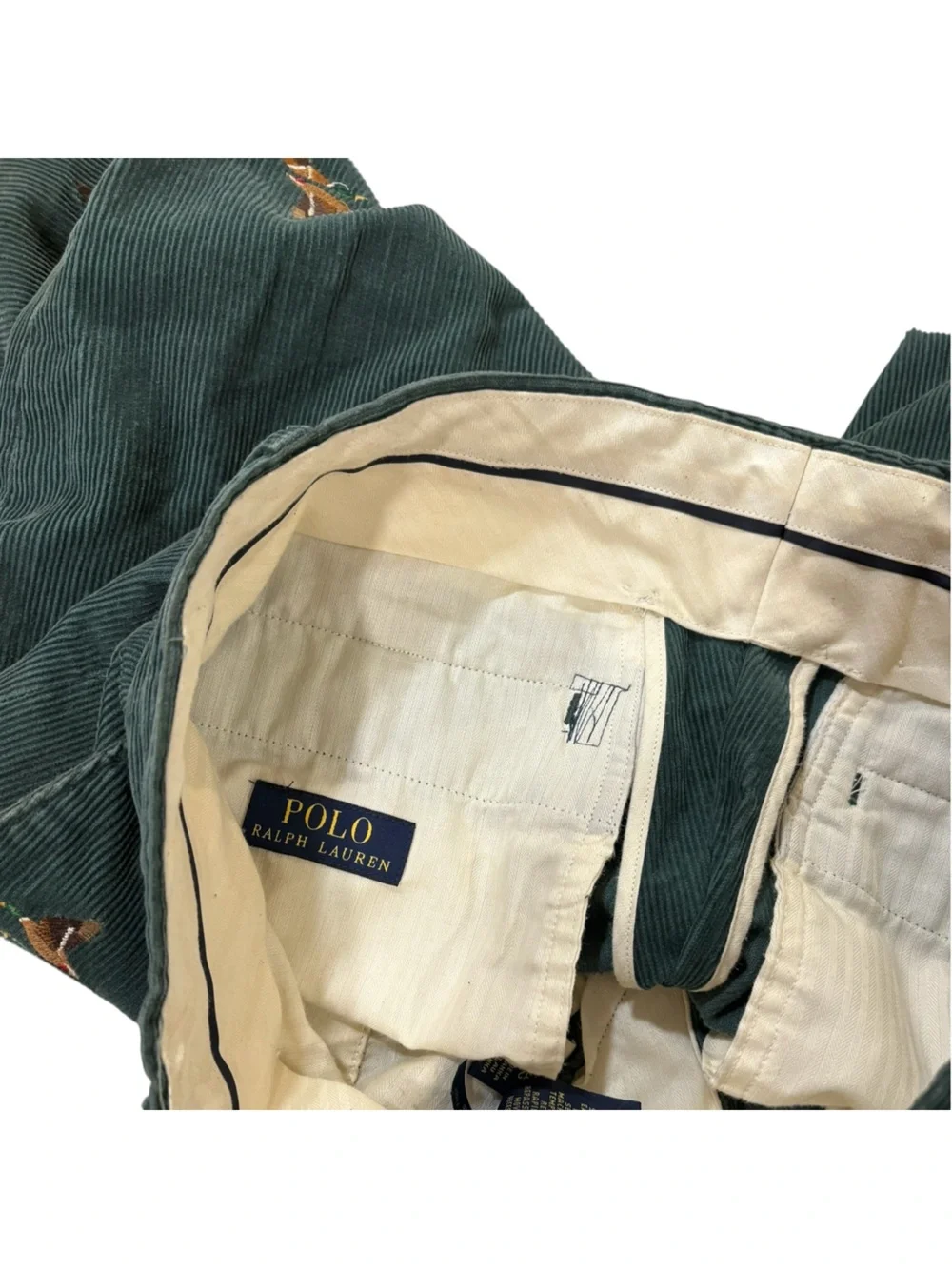 Polo Ralph Lauren Vintage Mallard Duck Embroidered Corduroy Pants